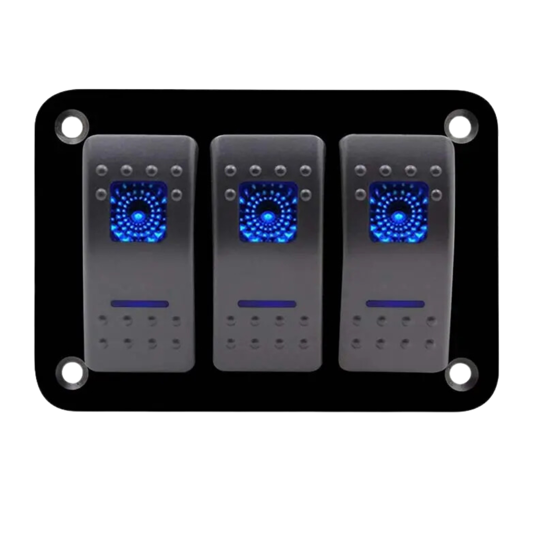 Automotive Rocker Switches & Panel (3-Gang)