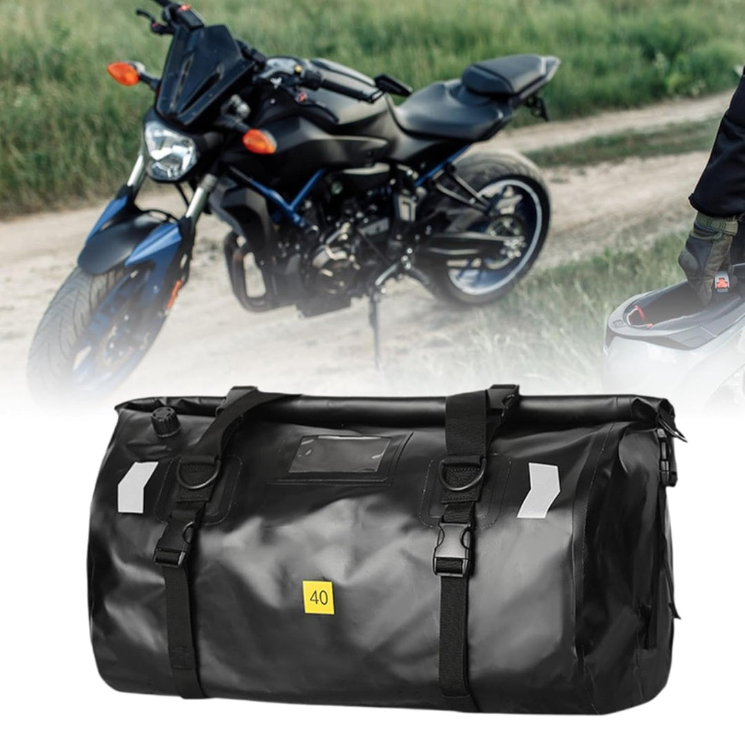 Rear Duffel Bag / Tail Bag with Air Valve: (40L) - Black