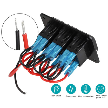 Automotive Rocker Switches & Panel (3-Gang)