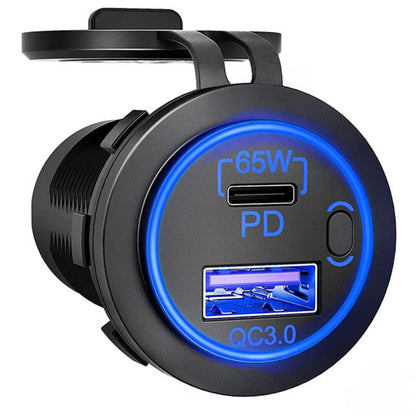Fast Charging PD Type-C & USB Port Socket: (18W+65W)