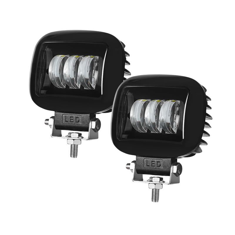 Set of 2 Aluminum 6000K LED 30W Spot Light Square