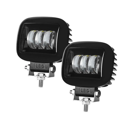 Set of 2 Aluminum 6000K LED 30W Spot Light Square