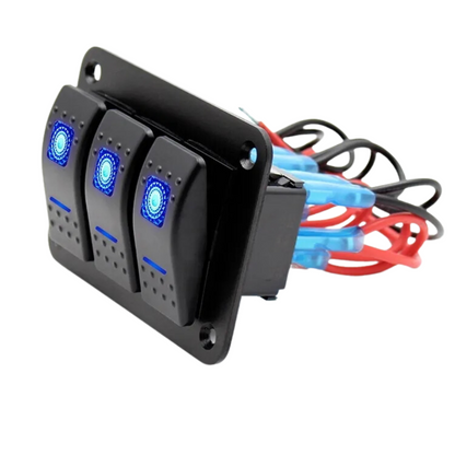 Automotive Rocker Switches & Panel (3-Gang)