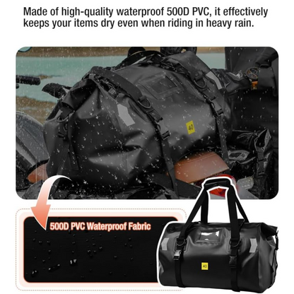 Rear Duffel Bag / Tail Bag with Air Valve: (40L) - Black