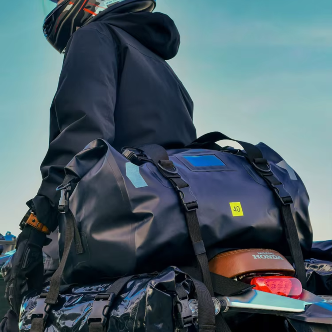 Rear Duffel Bag / Tail Bag with Air Valve: (40L) - Black